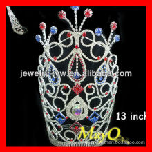 Colorful large tall patriotic pageant tiara crown